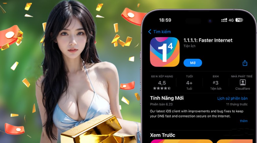 Hình ảnh quảng cáo của tj77 hiển thị nền tảng và các lợi ích